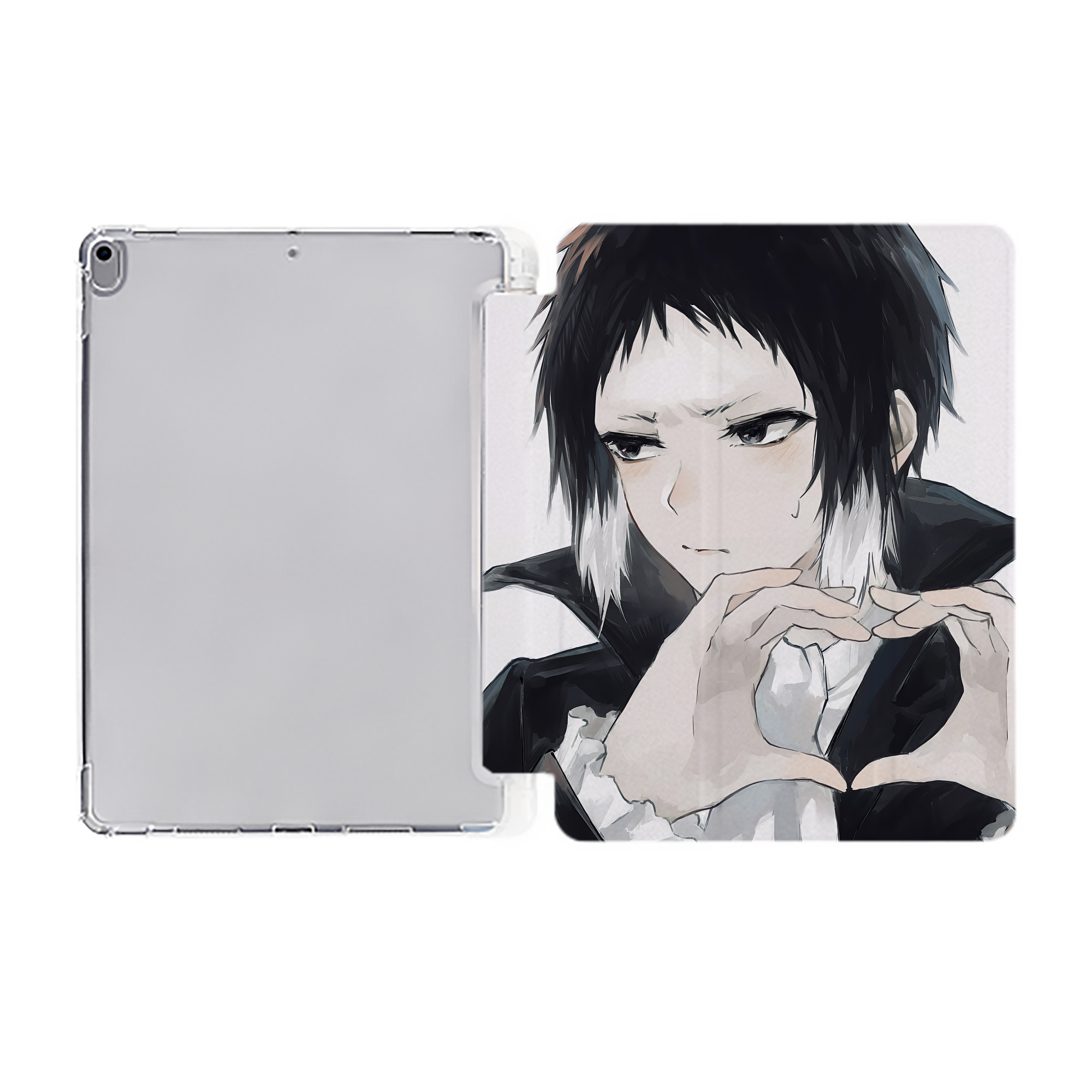 （画像用） 文豪ストレイドッグス Bungo Stray Dogs IPad ケース ペン収納付き 三つ折りスタンド PUレザー×シリコン 対応機種9.5/10.5/10.9インチ